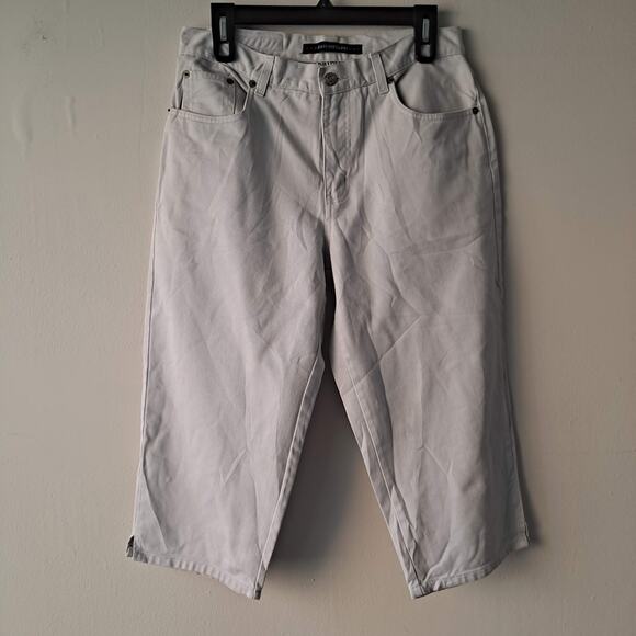 Bill Blass Petite Khaki 100% Cotton Easy Fit Capri - Size 8P - Picture 4 of 12